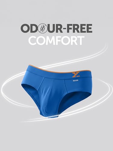 Image of XYXX Men's Traq Super Combed Cotton Regular Fit Solid Antibacterial Briefs with No Marks Waistband (Pack of 2)