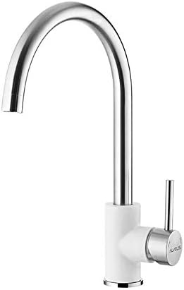 Alveus Kitchen Sink tap Made of Granite with Fixed spout Elza-White/Brushed Steel 2090312