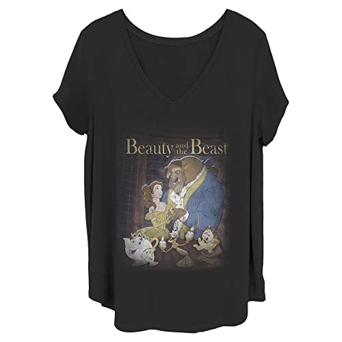 T-Shirt Disney Affiche de Beauté Confortable au Motif Rétro