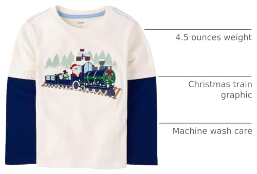 Image of Gymboree Boys and Toddler Embroidered Graphic Long Sleeve Layered T-Shirts
