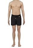 Color: azul marino; negro HOM Pantalones Cortos de baño para Hombres, Beach Boxer Splash, Bañadores, Trajes de baño, Colores sólidos: Colour: Black  Size: Small