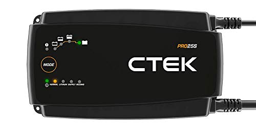 CTEK Cargador de batería Pro25S de 12 V, Fuente de alimentación, Cargador de batería de licitación, mantenedor de batería, Cargador de batería de Litio de 12 V, Cargador de camión y Coche, Modo de