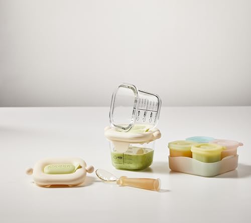 Plodon 10 Baby Food Storage Containers,7 oz glass food jars