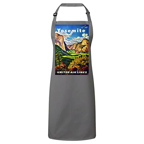Tablier cuisine gris Yosemite de qualité premium au design vintage United Air Lines