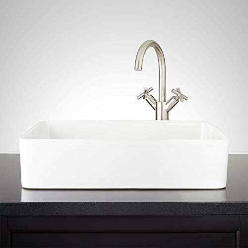 Signature Hardware 447956 Hibiscus 20" Fireclay Vessel Bathroom Sink - White