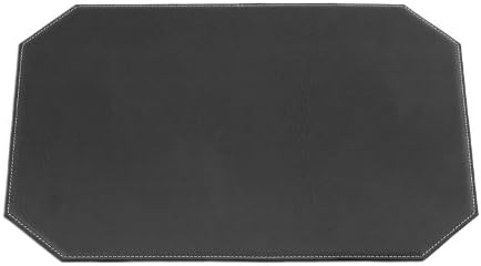 DacassoBlack 17" x 12" Leatherette Cut Corner Placemat
