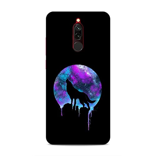 Image of Printed Mobile Back Hard Case Cover for Xiaomi Redmi 8 | Wolf, Black Shadow, Multi Stars, Colourful sky-2181