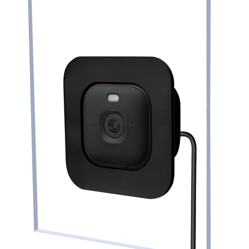 2 Pack Window Mount Compatible with Blink Mini 2K+ Indoor Cam Only Secured Camera Glass Wall Holder for Single Pane Glass Windows/Doors for Outside Security Monitoring Black