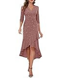Glitzer Kleid: Das langärmelige Abendkleid ist mit Starburst-Pailletten besetzt, die Sie schon mit ein wenig Licht aus der Menge hervorstechen lassen. Perfekt für Galas, Abschlussbälle und Feiertagsparty!