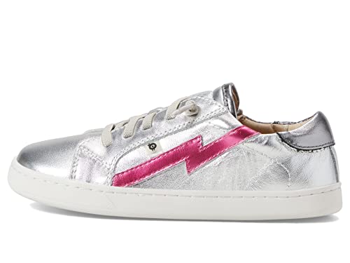 Old Soles Girl's Bolty Runner (Toddler/Little Kid) Silver/Rich Silver/Fuchsia Foil Eu 24 (Us 8 Toddler) M #TOP28