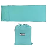 PATIKIL 31x82 Inch Sleeping Bag Liner, Soft Lightweight Travel Camping Sheet Sleep Sack Compact Sleep Bag with Carry Bag for Adults Camping Travel Hotel, Pacific Blue