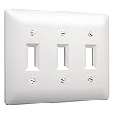 Taymac 4440W Paintable Triple Toggle Light Switch Wall Plate Cover, White, 3-Gang