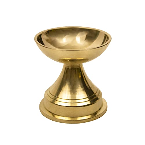 Spillbox Traditional Brass Diya for Puja | Pooja Aarti | Arti Deepak Deepam Oil Lamp for Home Temple Puja Artices Decor Gifts- Niranjan Deep
