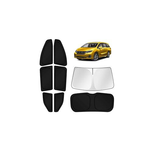 Image of KUST Car Window Shades for 2018-2024 Honda Odyssey Accessories Windshield Sun Shade Side Rear Window Covers Sunshade Privacy Protection for Camping Blackout UV Block Full Set 8PCS