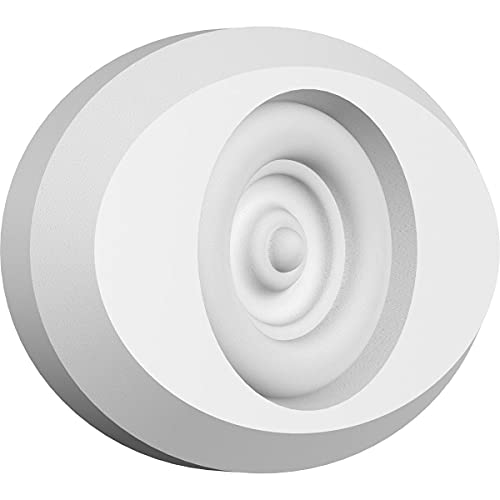 Ekena Millwork ROSP040X028X050DAL03 Standard Dalton Bullseye Rosette with Beveled Edge, 4"W x 2 3/4"H x 1/2"P
