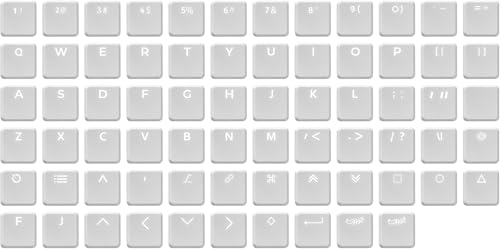 70-Key WOB Low Profile Keycap Set, White Translucent PC Keycaps