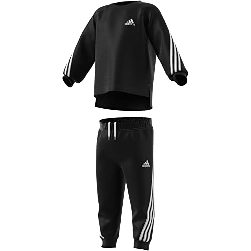 adidas Mixte bébé I Fi 3s Jog Ft Baby set, Top:black/White Bottom:black/White, 3-4 ans EU