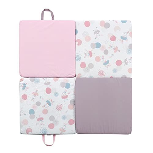 TINÉO - Tapis D'éveil - Tapis De Motricité - Tapis Bébé - Tapis De Jeu - Pouf - Couchage - Multifonction 3 en 1 - Fabriqué En France - 120 x 120 cm (Ballerine)