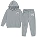 winter clothes for girls,Girls Bowknot 2 Piece Outfits Hoodie Sweatsuit Sets Oversized Tracksuit Winter Fall Fashion Baggy Sweatpant with Pockets Pink Bowknot 02,Grey 2025,12-13 Years