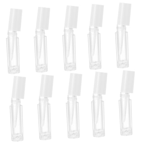 Beaupretty 10個 ラウンドリップグロスリップグロスチューブ ミニ水 ミニリップグロス ちらちらと水筒 lip tint lip gloss リップ釉薬チューブ リップグロスの容器 腹筋 白い
