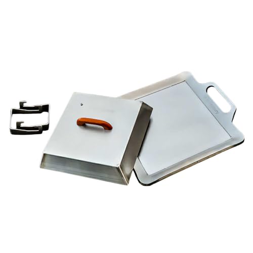 鉄板工房 M.M.Factory 極厚鉄板[大]9mm厚+ステンレス製フタ+リフターSET(TMS-90+FL)/ 鉄板 蓋 バーベキュー BBQ /