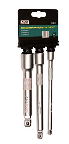 3 x Kippverlängerungssatz 1/4" - 150mm, 3/8" - 155mm , 1/2" - 125mm Antrieb Ratschenverlängerung Set FR2611 Farys Cover