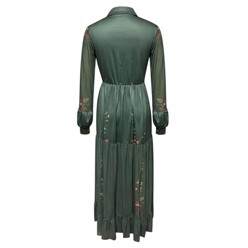 Robe longue fleurie femme chic pour vos soirées d'été et balades d'automne élégantes - 4