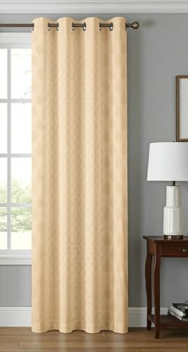 Image of Coin Punching Window Curtains 5 Feet Long for Living Room - Window Curtain Set of 1 Pcs Panel, Stylish Parda for Home Decor & Office Cream Colour -1 Pcs 5 feet