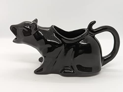 Kitcheness Puking Cat Gravy Bowl, Funny Kitty Gravy Boat, Cat Puking Gravy Boat, Porcelain Cat Gravy Boat, Barfing Cat Shaped Novelty Gravy Boat Thanksgiving, Christmas Gravy Boat (Black) #TOP4