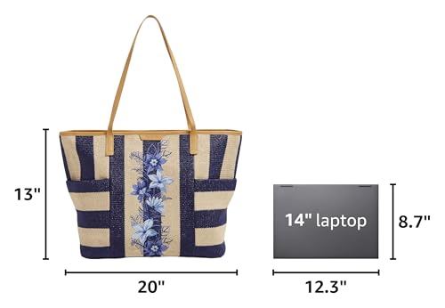 Bolso Tote de Paja para Mujer miniatura 3