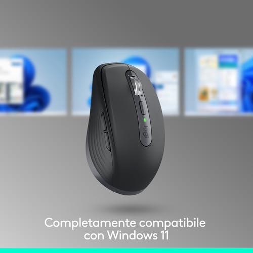 MX Anywhere 3S, Mouse Wireless Compatto, Scorrimento Veloce, Tracciamento 8K DPI, Clic Silenzioso, Pulsanti Programmabili, USB C, Bluetooth, PC Windows, Linux, Chrome, Mac - Grafite - Mouse gaming - Immagine 3
