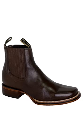 Men’s Short Ankle Boots Square Toe Handcrafted Rodeo Cowboy Boots, Botin Vaquero Rodeo Punta cuadrada2