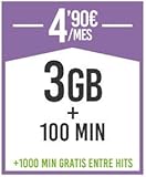 Tarjeta sim prepago con bono de 3 gb y 100 min llamadas nacionales a fijos o moviles.