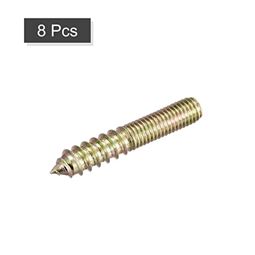 Image of uxcell M10x60mm Hanger Bolts, 8pcs Double Ended Thread Dowel Screws for Wood Furniture