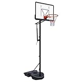 Portable Basketball Hoop for Youth & Adults, Adjustable Height 6.89 ft to 10.01 ft, 34 inch Backboard with Rebound System, Indoor/Outdoor Basketball Goal with Water/Sand Base, Wheels for Easy Move