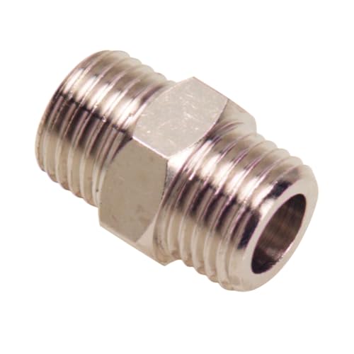 Machón doble cilíndrico - accesorio de fontanería de 1/2” a 1/2”, incluye 2 piezas en blister, ideal para conexiones de tuberías.