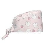 Verstellbarer medizinischer Hut für Damen und Herren, Hamster und Erdbeere, chirurgischer Hut für...