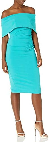 Vince Camuto womens Off the Shoulder Sheath Dress, Transparent, 12 US
