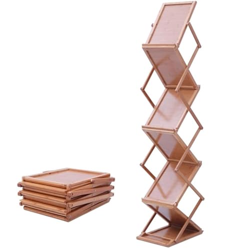 Présentoir à brochures double face 3 niveaux pliable en bois porte-revues de sol