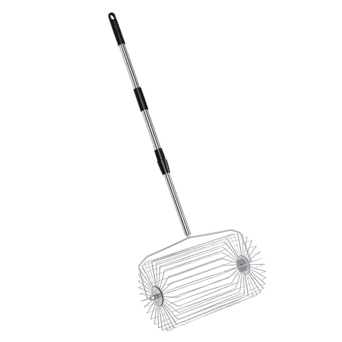 Vvikizy Recogedor de Pelotas de Tenis de Acero Inoxidable, Herramienta Rodante Duradera para Deportes y Jardinería, Portátil de Gran Capacidad (L)
