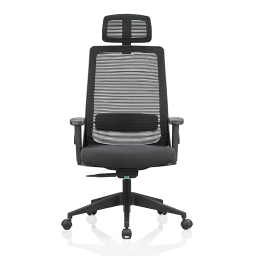 Image of Grace Ergonomic Office Chair with Headrest, High Back Mesh, Adjustable Arms, Black