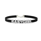 KQISAN Fashion Custom 8Mm Black Letter Choker Necklace With Customizable Letters A-Z,Personalized Punk Men Women Sexy Letters Choker Collar Customized Sexy Jewelry,Babygirl,One Size