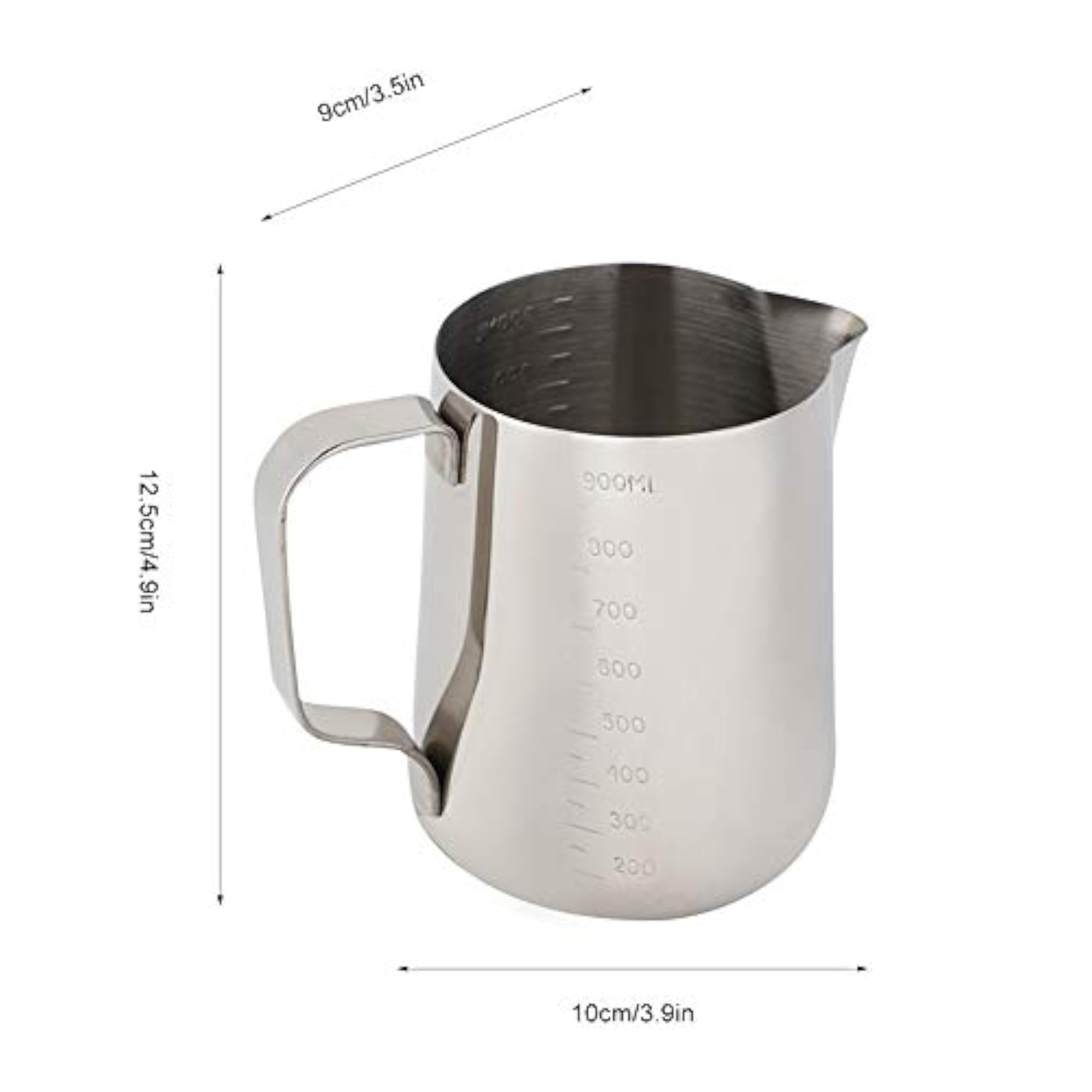 Stainless Steel Coffee Pitcher for Frothing and Measuring