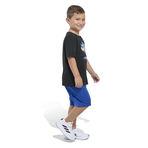 Image of adidas Boys' Short Sleeve Cotton Tee Shirt and Logo Short Set