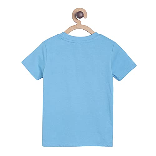 Image of miniklub Baby Round Neck Half Sleeve Knitted Cotton T-Shirt (Teal Color)