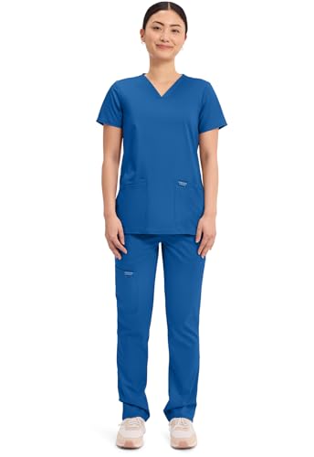Tunique et pantalon droit Cherokee bleu roi pour l'hôpital