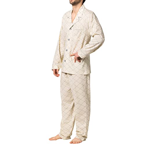 Hanes Men's Pajamas Cotton X-Temp Long Sleeve Shirt & Pants Knit Pjs Lounge Set2
