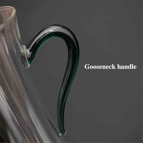 Vaso de vidrio transparente de 180 ml con mango verde oscuro para cocina 5