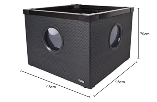 Hozelock Outdoor Aquarium - Terrassenteich 100 x 100 x 70 cm mit Flechtwänden inkl. Fenster, Schwarz