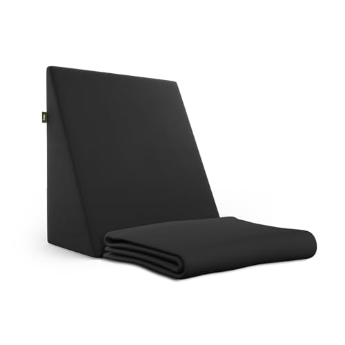 Image of Frido Wedge Plus Cushion Cover | Ultrasoft, Breathable & Cool Pillow Cover | Aesthetic Pillow Cover for Home | Durable & Machine Washable | Black